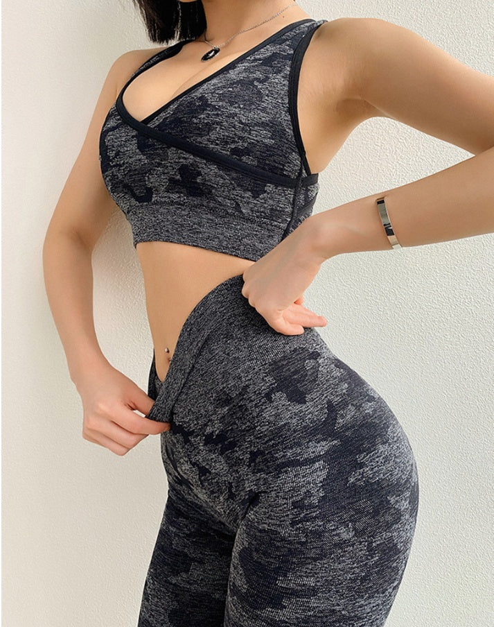 Omiinova Seamless Yoga Set – 2-teilig (Sport-BH + Leggings)