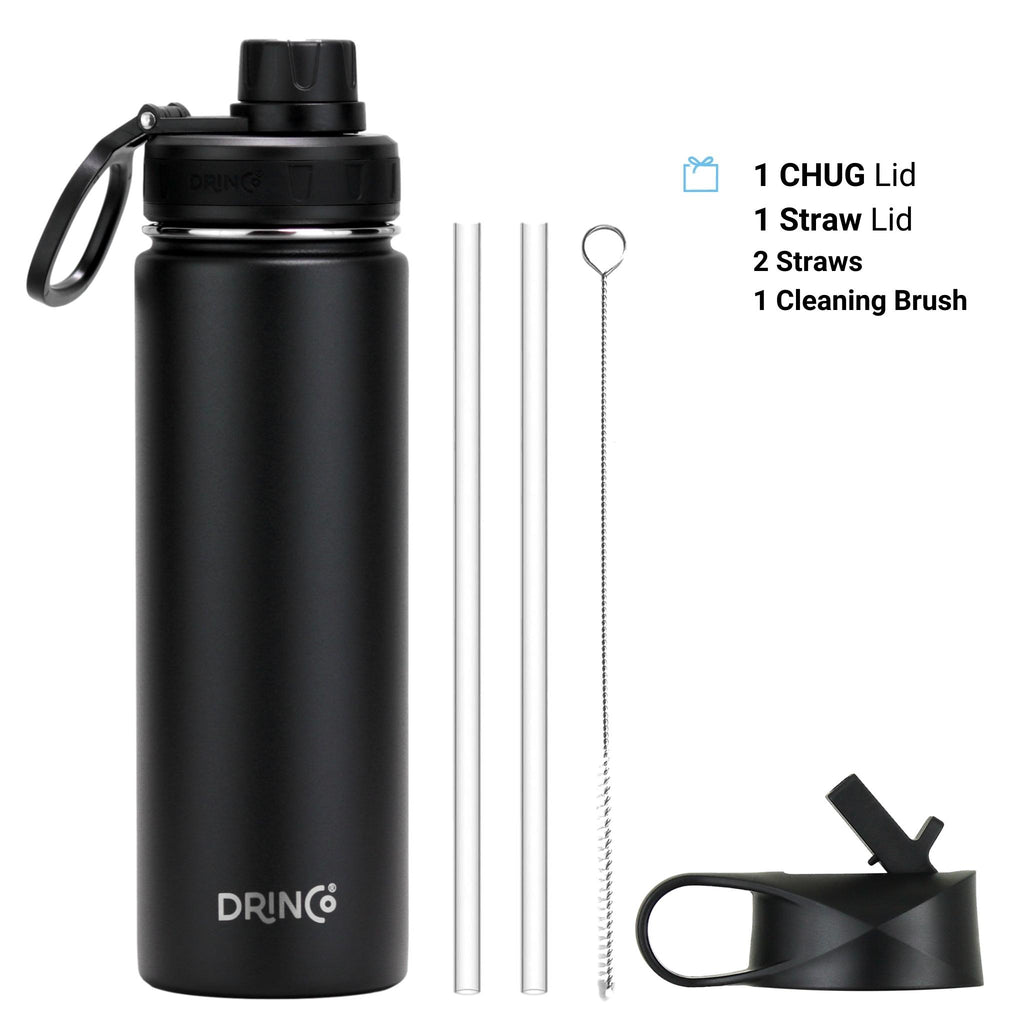 DRINCO® Edelstahl Sport-Trinkflasche – 650ml, Isoliert & Auslaufsicher
